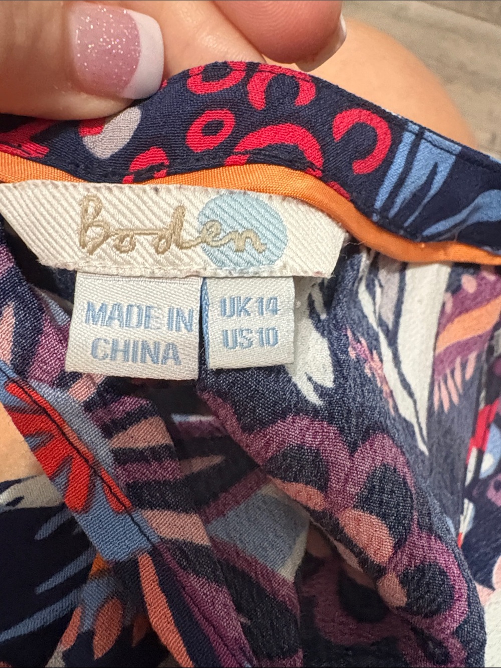 Boden Navy Floral Sleeveless Tank Top With Bold Bloom Print View 3